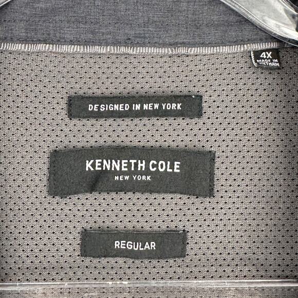 Kenneth Cole Reaction Dark Grey Regular Fit Chest Pockets Button Shirt 4X - Picture 3 of 7